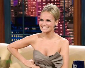 Cleavage and putting her fist in her mouth on the Tonight Show!