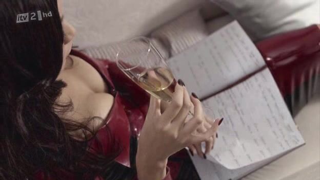 Ty Glaser and Gemma Chan cleavage, leather, whip, sex, simulated bj on SDoa Call Girl s4e5!