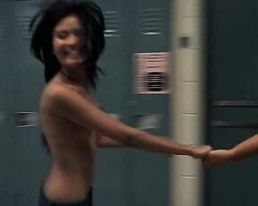 Amelia Tenttave and Annabelle Singson Topless running from Charlie Bartlett!