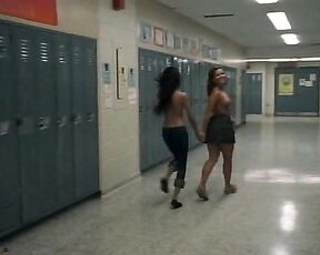Amelia Tenttave and Annabelle Singson Topless running from Charlie Bartlett!